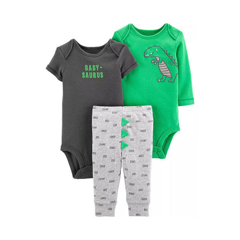 Trio-Pack Grey, Green, (Dinosaur Themed) Set