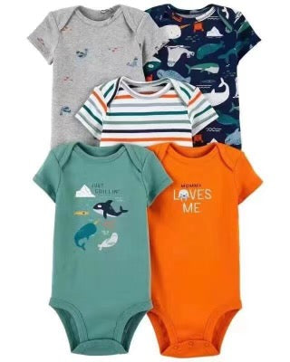 Multi-Pack Grey, Orange Set (5 Pack)